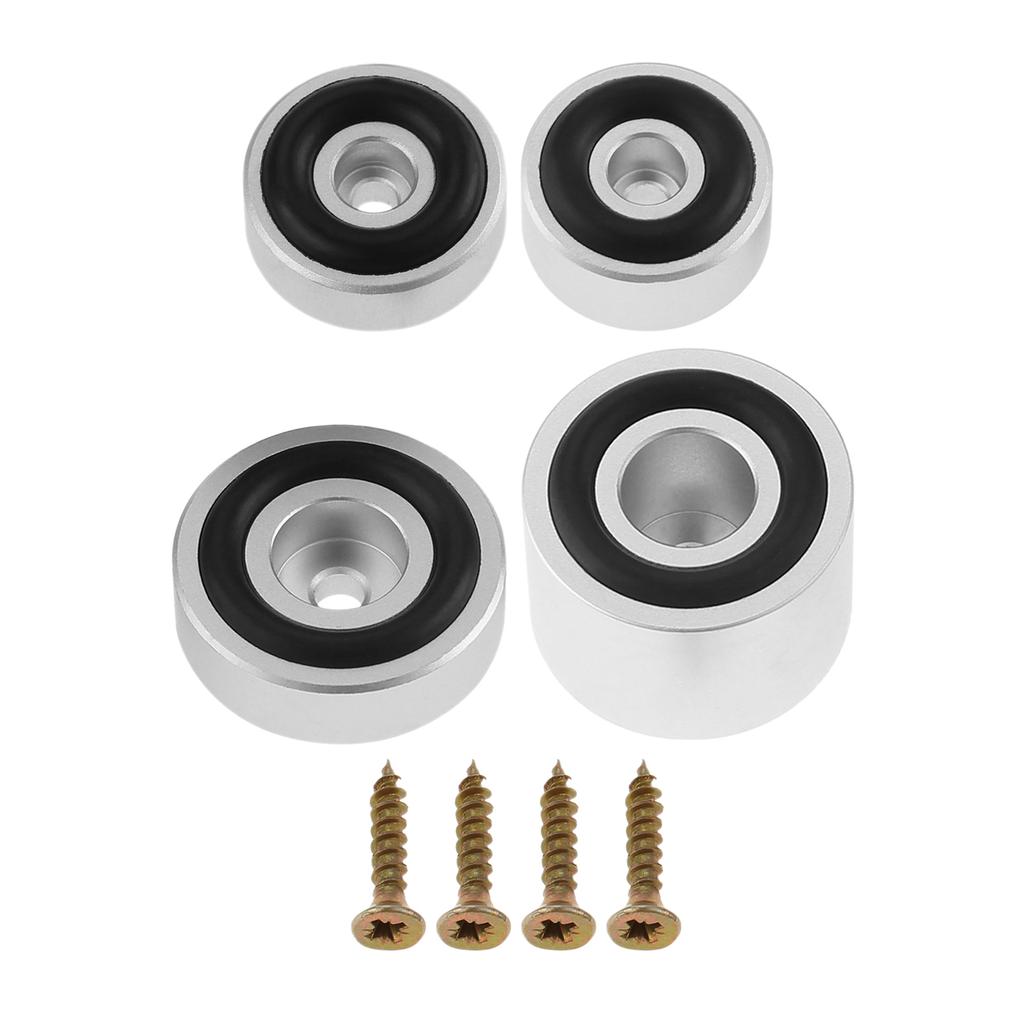 4Pcs Cutting Board Feet with Non Slip Pads Board Feet Legs with Silicone Rubber and Screws Kit for Kitchen Unfinished Cutting