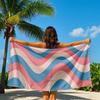 Pink Blue Wave Quick Drying Bath Towel Microfiber Beach Towel Light Weight Swimming Camping Yoga Beach Out