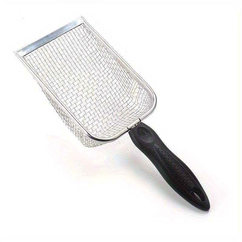 [Stainless Steel Shovel] Stainless Steel Mesh Shovel, 1pc with Screening Bag - Multipurpose Beach Net Scoop for Collecting Seashells, Sifting Beans