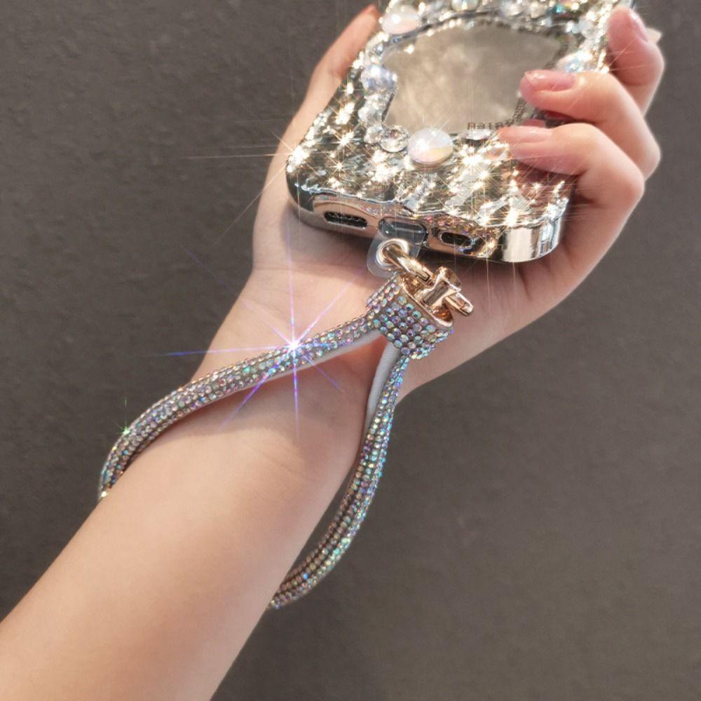 Handheld Glitter Rhinestone Phone Lanyard Hanging Cord Mobile Phone Chain  Girls New Year Gift