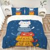 3pcs Cat, Night Bedding Set, Breathable And Soft, Suitable for All Seasons Machine Washable, Suitable for Bedroom Decoration,yy250822124