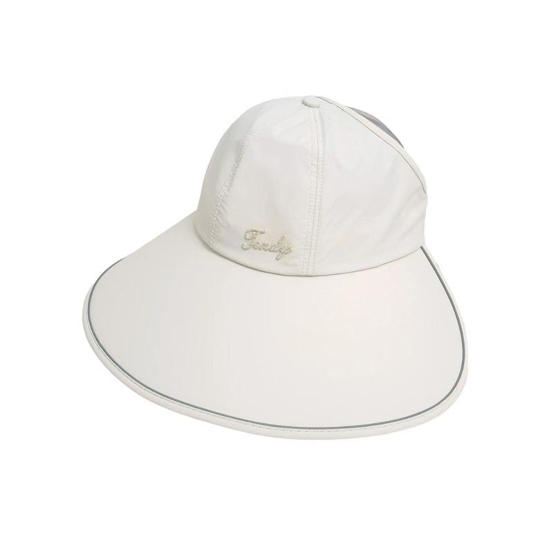 New sunscreen cap, dome outdoor cycling visor, women's breathable adjustable solid color big eaves hat