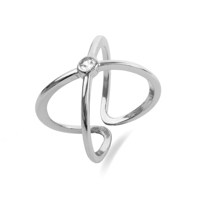 Bague - LUXENTER - Rai - Finition argent - Plaqué rhodium - Épaisseur 14,5 mm