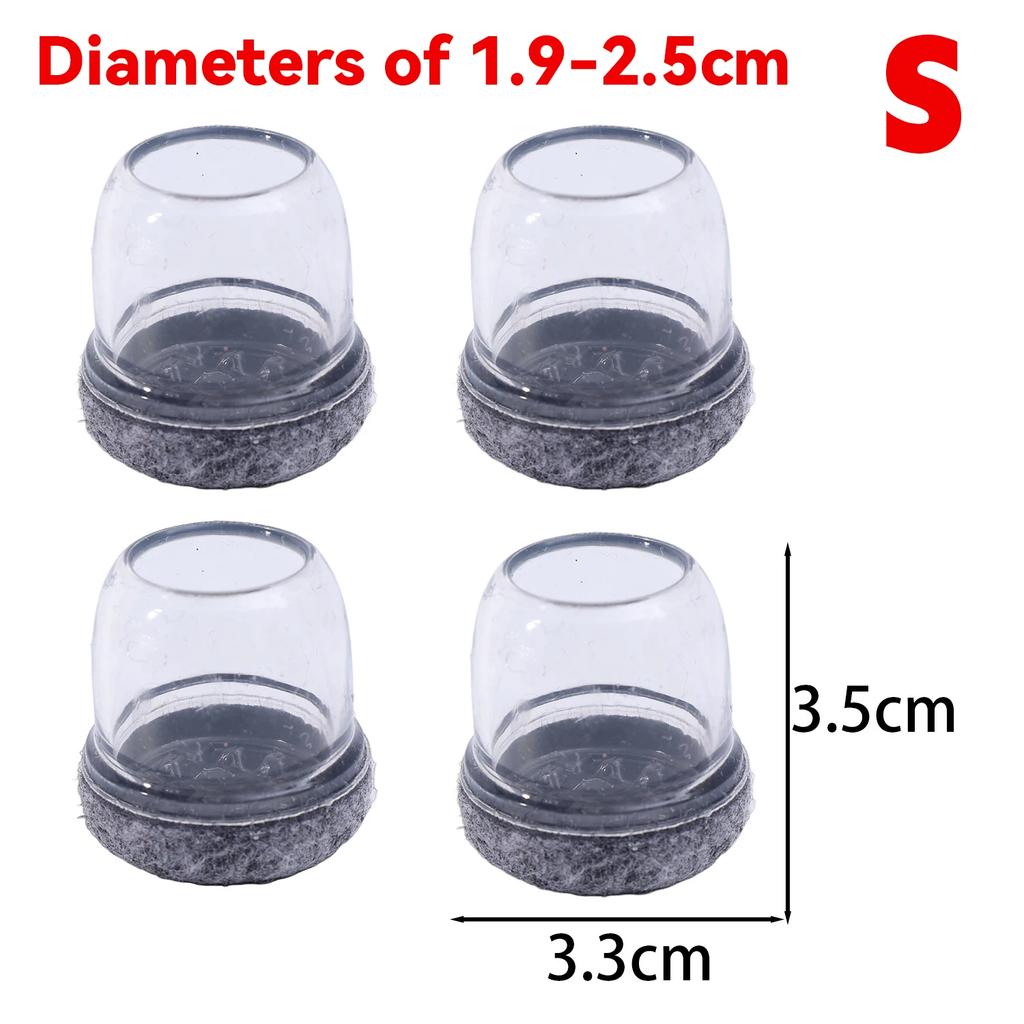 Furniture Table Leg Covers Protectors Chair Leg Caps with Felt Pads Reduce Noise Silicone Round Non Slip Scratch Floor Sliders