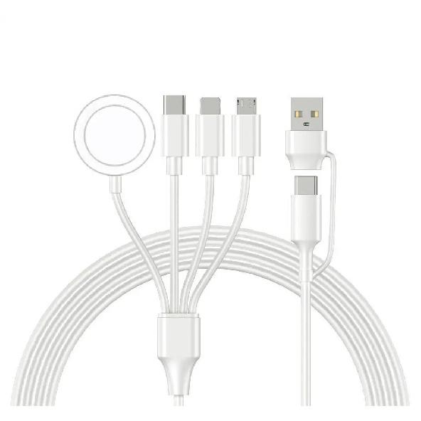 4 In 2 Multi Charging Cable for Apple Watch Charger USB C Cable Tra Vel Charger Compatible with iPhone 15 14 13 iWatch Series