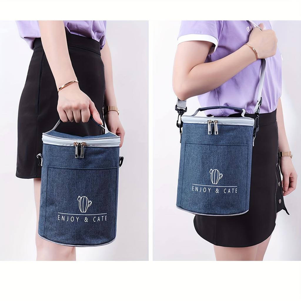Large Capacity Insulated Cooler Bag - Portable Aluminum Foil for Freshness & Heat Preservation, Durable Zipper Closure, Ideal for Outdoor Travel