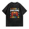 Future Video Game Developer T Shirt vintage Washed Soft homme graphic Breathable Casual Stretched designer clothes Comfortable