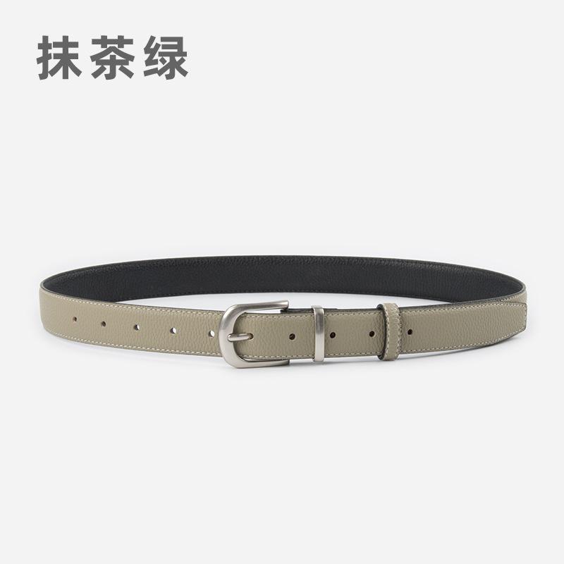 

Ремень женский из высококачественной кожи с узором личи, первый слой, из коровьей кожи, с ремнем для свитера, юбки, джинсов, женский ремень 105cm