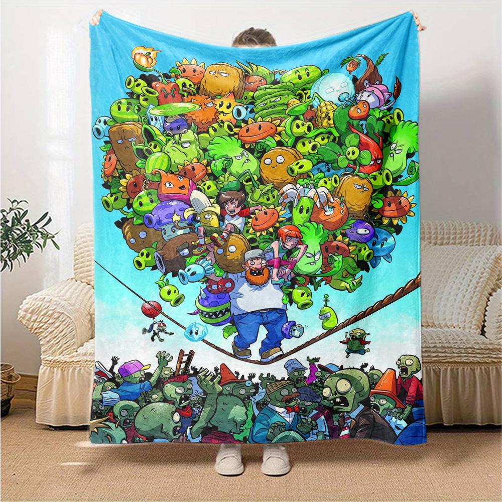 Plants Vs. Zombies Blanket Ultra-Soft Perfect for Sofa Bed Bedding Four Seasons Multipurpose Playful Design Suitable for Gifting Relatives and Friends