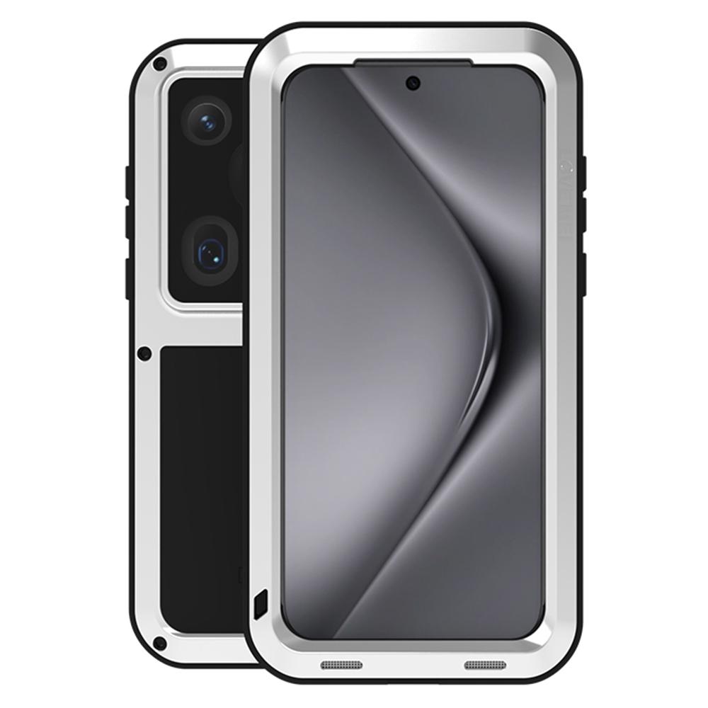 

LOVE MEI For Huawei Pura 70 Ultra Case Metal+Silicone Anti-Drop Phone Cover (without Tempered Glass) Silver