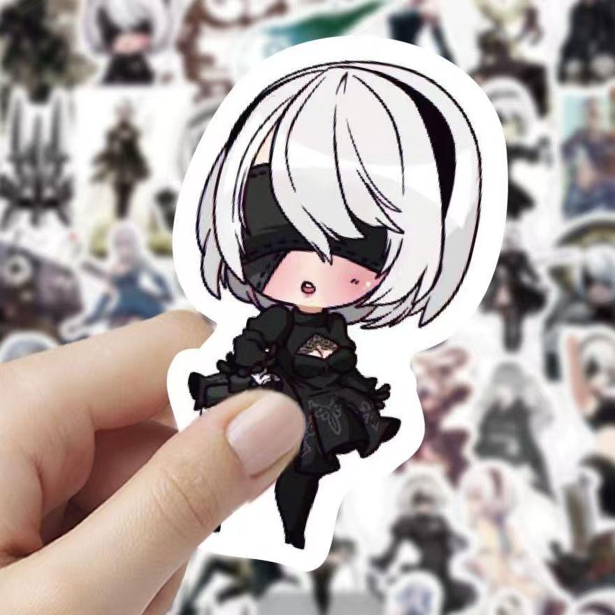 NieR:Automata Colorful Stickers, 60 Pieces (not Repeated), Waterproof and Sunscreen.
