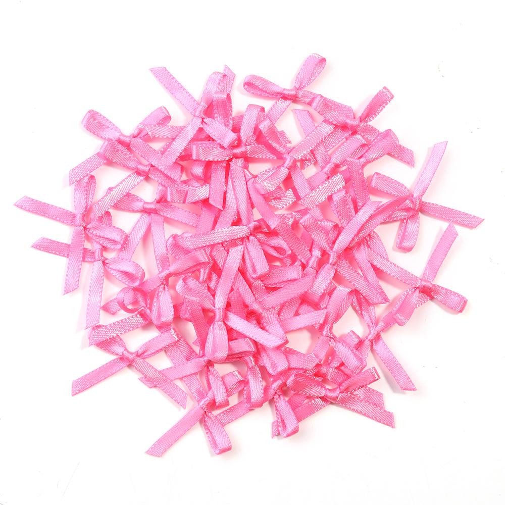 50Pcs/pack Color Ribbon Bows Fashion Small Size Satin Ribbon Bow DIY Handmade Crafts Hairpin Hair Grip for Party Home Decoration