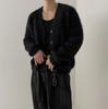2023 Autumn/Winter Men's Loose Black Mink Knit Cardigan Sweater
