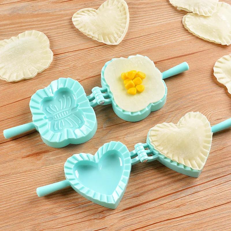 Creative Dumplings Mold Household Kitchen DIY Heart Butterfly Flower Shape Dumplings S/M/L Baking Plastic Mold Jiaozi Moulds