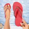 Fashion 2025 Summer New Women's Sandals Rhinestone Beach Flip Flops Casual Fashion Flat Beach Flip Flops