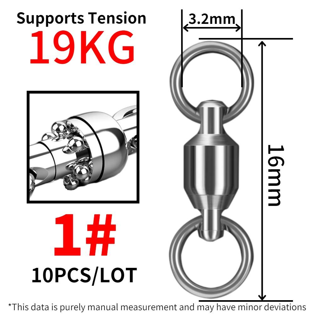 10PCS Ball Bearing Stainless Steel Fishing Connector Swivel Solid Rings For Trolling Bait Lure Tools Seawater And Freshwater 4