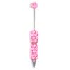 Pearl DIY Clay Heart Bead Pen Black Ink Full Diamond Flocked Heart Beaded Pen Handmade Glitter Bead Beaded Ballpoint Pen