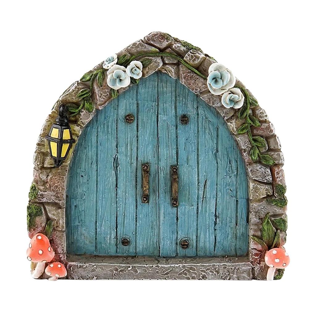 Figuritas de puerta de gnomos de hadas en miniatura, elfo, hogar, Hada de madera, jardín, ventana, puerta, arte, decoración del hogar, accesorios de jardinería