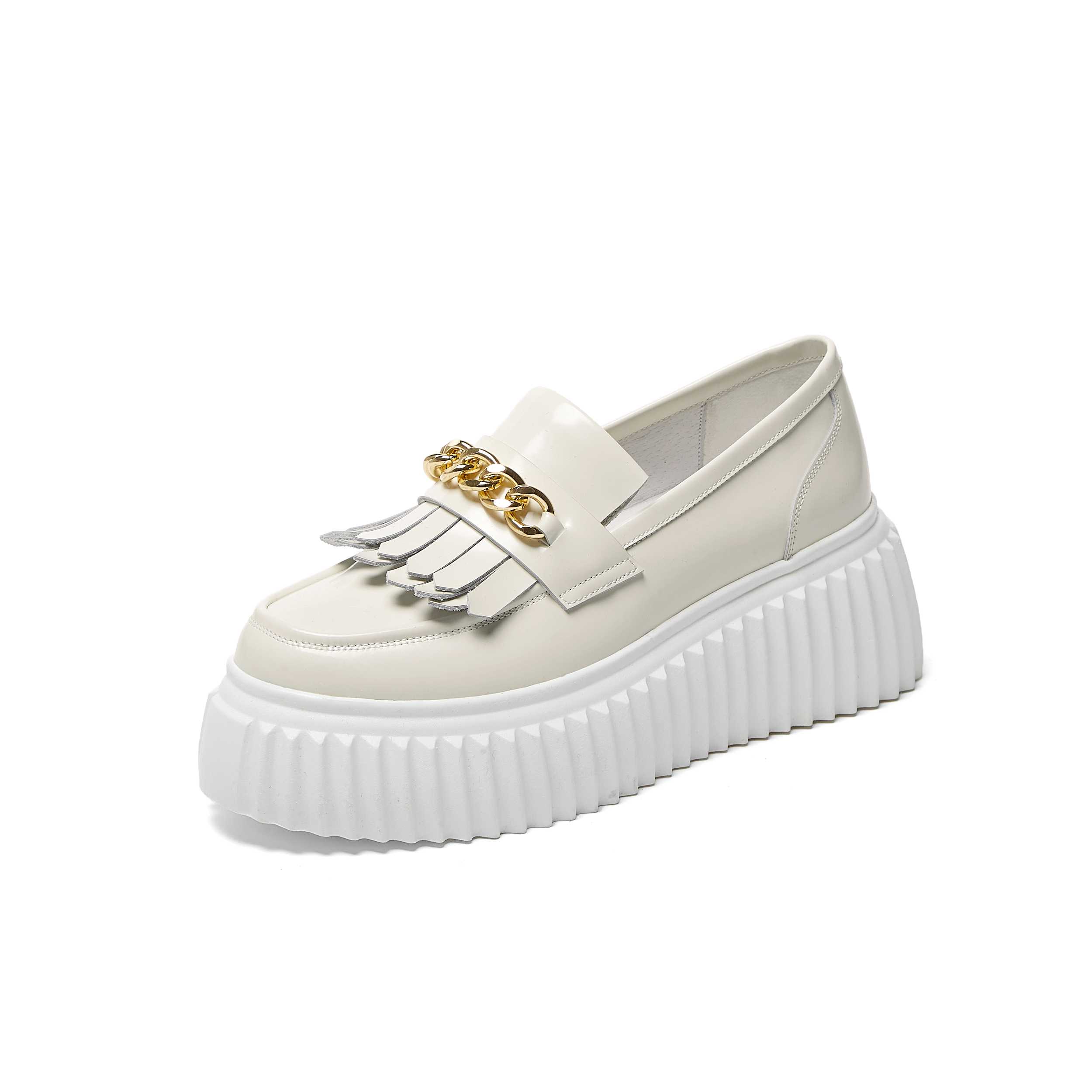 

Белые кроссовки из коровьей кожи с металлической цепочкой, женская повседневная обувь 39 бежевый