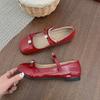 French round head with skirt flat Mary Jane single shoes women's 2025 new summer one-pedal soft-soled beanie shoes