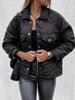 Winter European and American Style Long Sleeve Button Cotton-Padded Women's Jacket