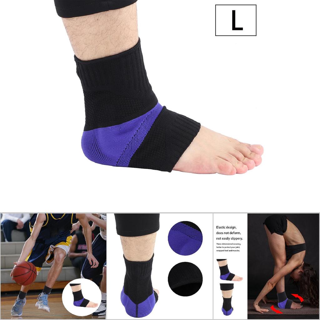 1Pc Ankle Sprain Support Bandage Sport Basketball Knitted Injury Protector Brace(L)