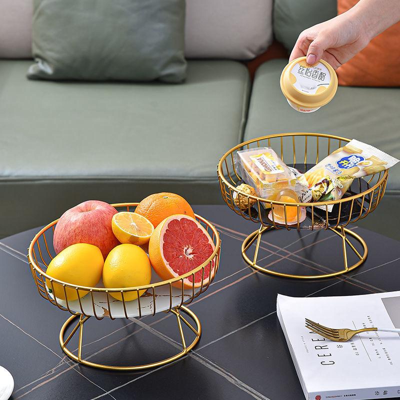 Fruit Dish Metal Wire Fruit Basket With Base Creative Fruit Bowl Home Living Room Coffee Table Candy Snack Tray Fruit Tray