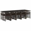 VidaXL Ensemble à manger de jardin et coussins 11 pcs marron rotin 3211653