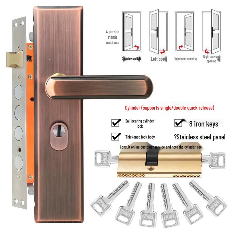Camel Bell 8106A Multifunction Stainless Steel Anti-Theft Door Lock Left Inner