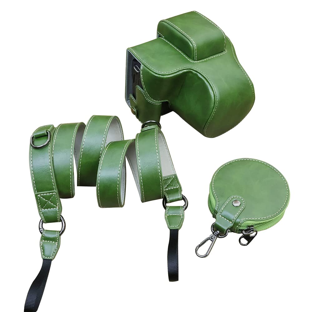 

SIUTATDSH Camera Case, PU Leather, for Canon EOS R50/R100, with Liner Case and Camera Holder, Shockproof, Shockproof, and Portable (Green)