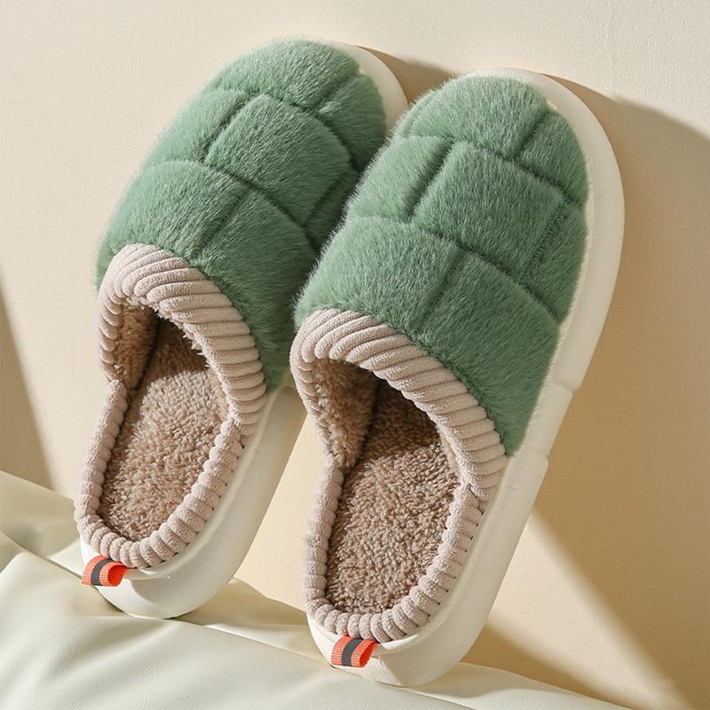 Winter Warm Cotton Slippers Thick Soft Sole Slippers Men Women Indoor Floor Flat Home Non-slip Shoes Flip Flops Couple Slippers