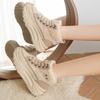 Women's Winter Fashion Casual Trend With Plush Insulation High Top And Height Increasing White Shoes