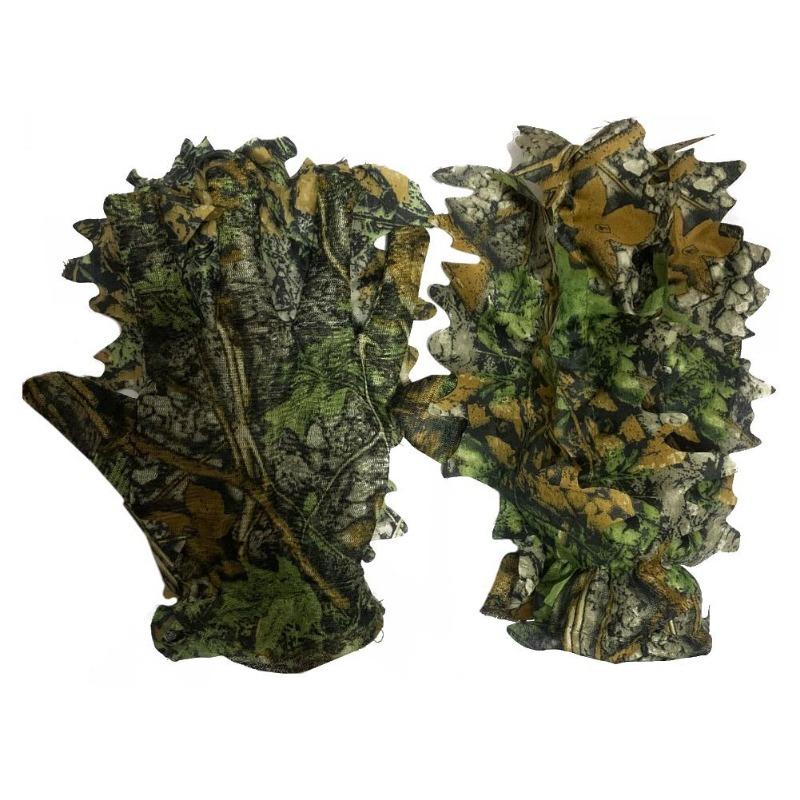Sneaky 3D Camo Gloves Comfortable Non-slip Durable 3D Leaf Gloves for Paintball Hunting Bird Watching