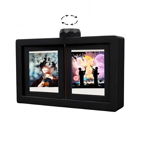 

360-Degree Rotating Photo Frame for Instant Cameras, Holds 12-24 Photos, Relive Your Memories (2x3 inches/Approx. 5x7.5cm), Tabletop Decoration, Avail