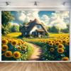 1Pcs Sunflower Field Countryside Decoration Background Backdrop For Photo Studio Photo Booth Party