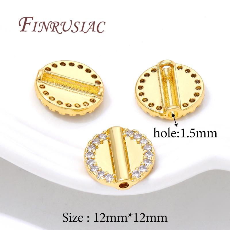 12MM*12MM Spacer Beads 18K Gold Plated Brass with Zircon Bead Separator For Beads Bracelets Accessories DIY Jewelry Making