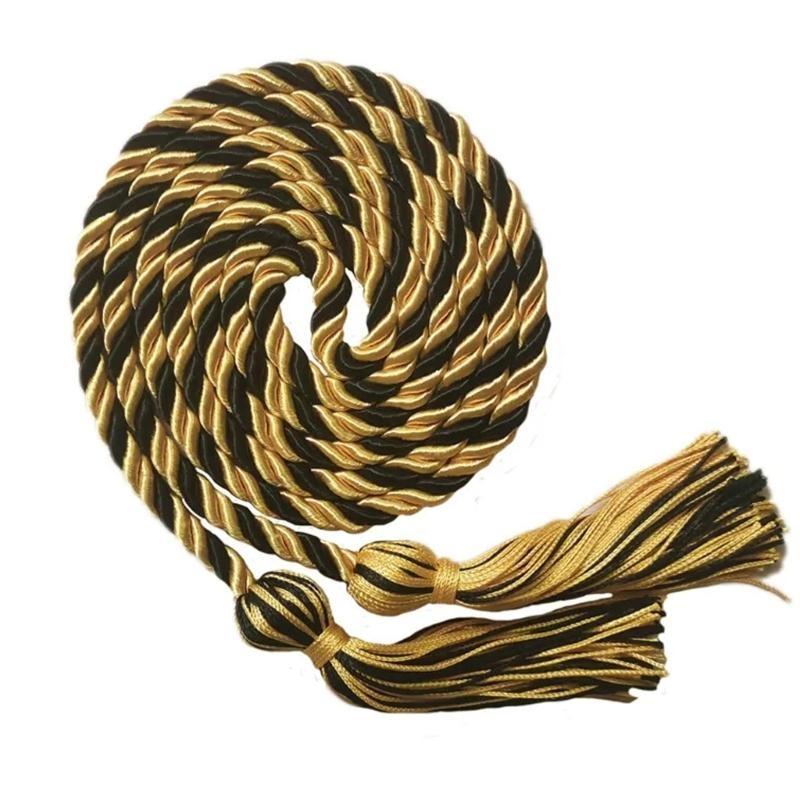 652F Celebratory Gold Graduation Cord With Tassels, 67Inch Graduation Cord