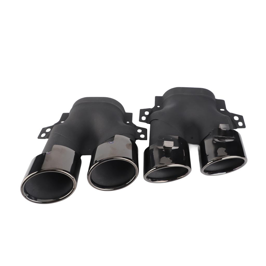 Vierfach Auspuffblenden Passend für AMG C43 W205 S205 C205 A205 Facelift 2019+(Schwarzes Chrom )