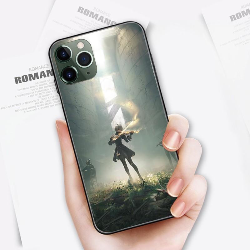 Cute Girl Nier Automata Phone Case For IPhone 14 13 12 11 XS X 8 7 6 Plus Mini Pro Max SE 2022 Soft Black Phone Cover