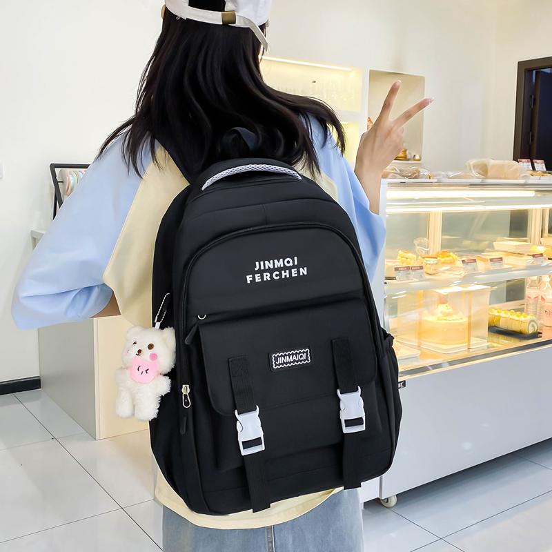 Schulranzen Mehrteiliges Set Kontrastfarbe Unisex High School Schüler Große Kapazität Campus Rucksack