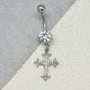 Personality Cross Pendants Navel Rings For Women Zircon Belly Button Nail Body Piercings Jewelry