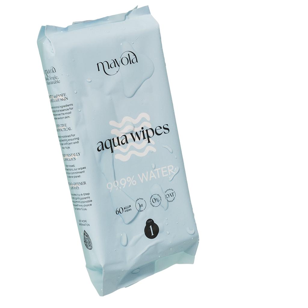 Wet wipes with oats 99.9% water plastic-free 60 pcs Mayola
