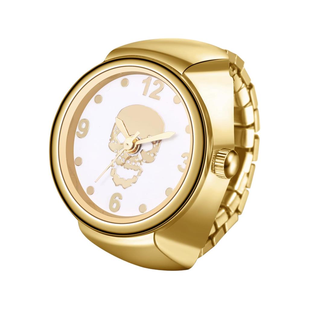 Simple and Stylish Ring Watch, One Size Fits Most: Stainless Steel Ring Watch with Analog Quartz Movement, Gold Color, Fashion Accessory - Perfect