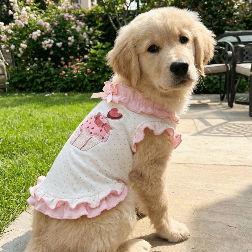 Breathable Pet Dress Shirt Ruffles Design Pet Princess Dress Dog Floral Lace Skirt Photography