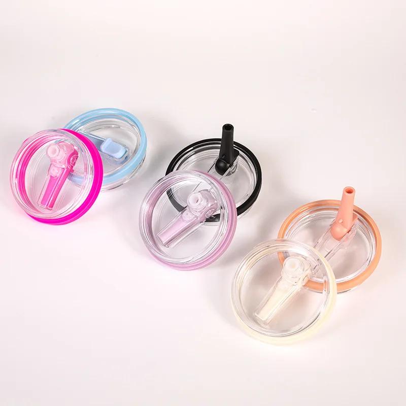 Folding Straw Cup High-value Leak-proof Sealing Cover Portable Handle Car Cup Lid Proof Reusable Tumbler Cover