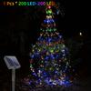 Powered Outdoor String Lights 200 LED, Christmas New Year Holiday Decoration