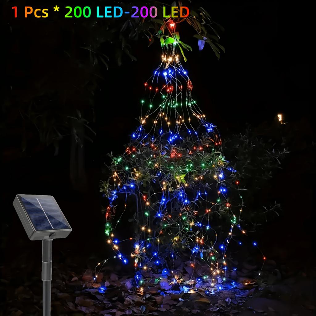 Powered Outdoor String Lights 200 LED, Christmas New Year Holiday Decoration