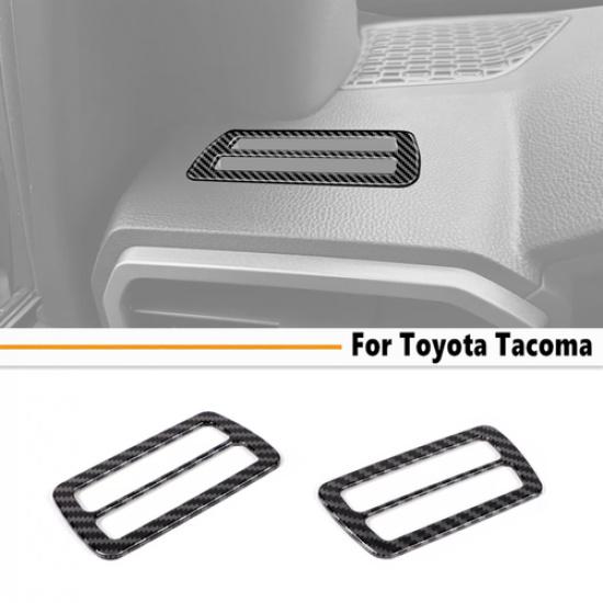 Carbon Fiber ABS Side Dashboard Air Vent Outlet Trim For Toyota Tacoma 2024-2025