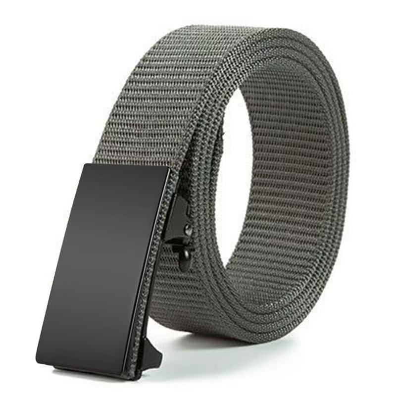 2024 Men's No-Tooth Nylon Canvas Belt with Automatic Buckle - Casual Versatile Wide Waistband for Jeans