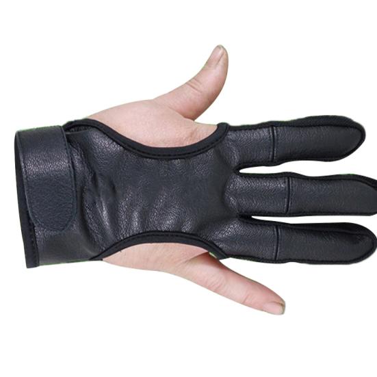 1Pc Faux Leather 3 Fingers High Elastic Guard Protective Archery Shooting Glove